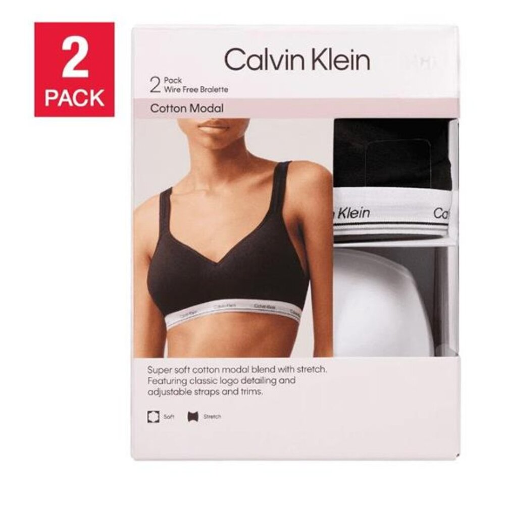 Calvin Klein Women's Cotton Modal Balance Wire Free Bra Bralette
